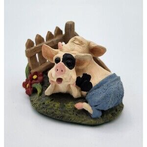 "Move Please" Calabar Creations Pig Hollow Pete Apsit figurine  1994 Vintage